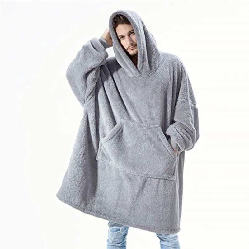 Winter Fleece Hoodie Blanket