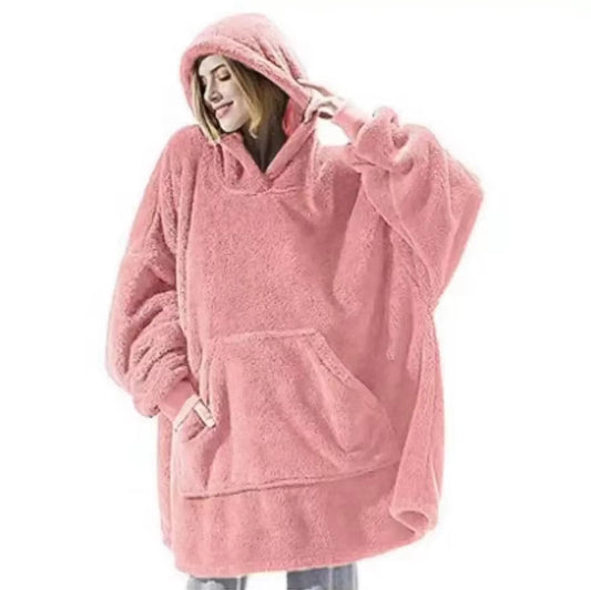 Winter Fleece Hoodie Blanket