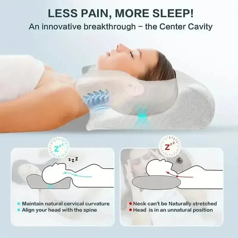 Butterfly Shaped Memory Foam Pillow Relaxing Cervical Slow Rebound Neck Contour Orthopedic Pillow Pain Relief Sleeping Pillows